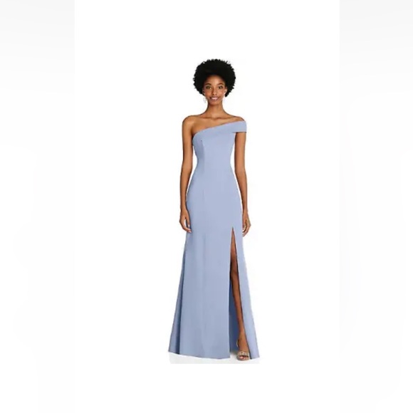 After Six 6856 Draped Cowl-back Princess Line Dress With Front Slit